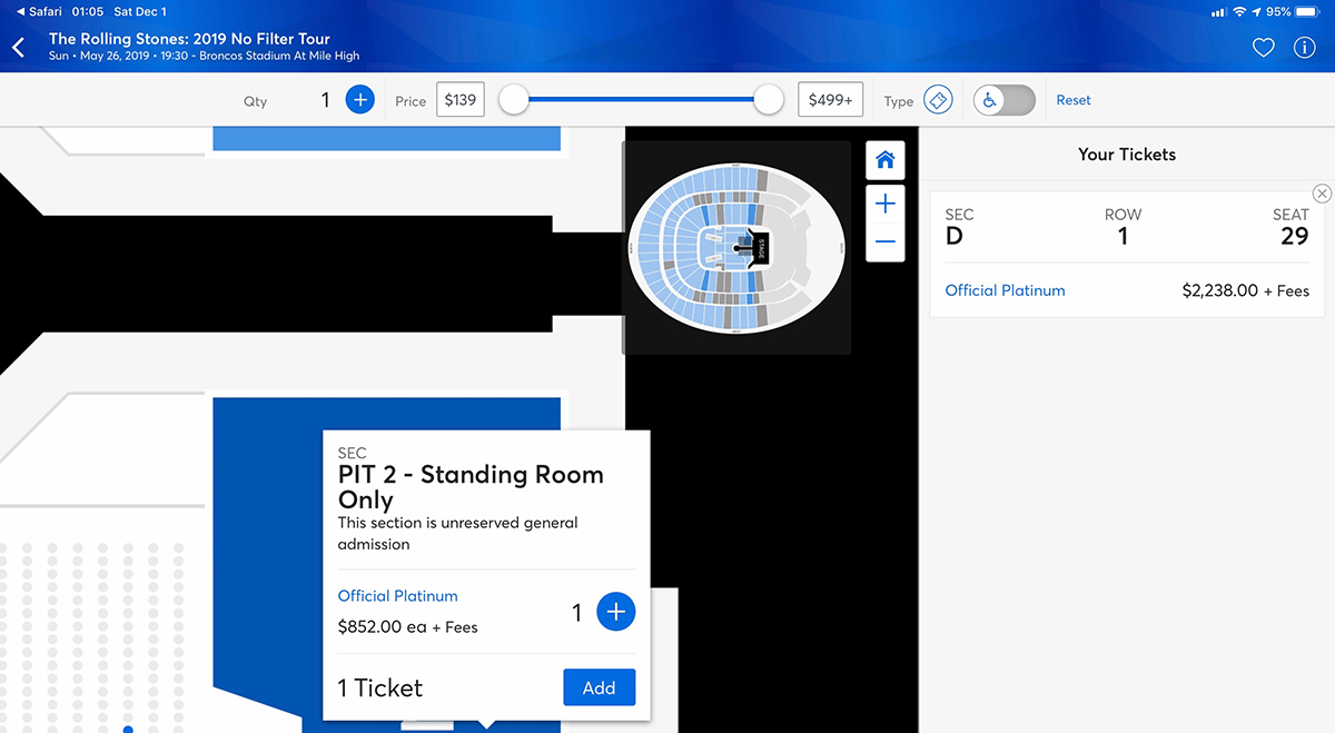 Rolling Stones: No Filter ticket prices