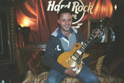 One Year Later: Mattimus with an original Les Paul.<br>Photo by Hard Rocking Tour Guide at the Hard Rock