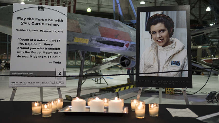 Carrie Fisher vigil at Wings Over the Rockies