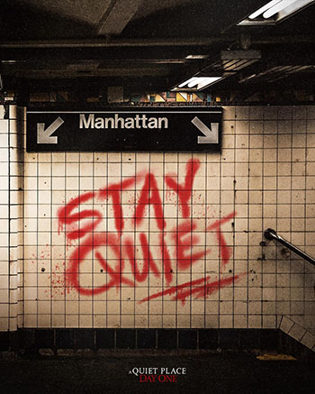 A Quiet Place: Day One - subway, stay quiet movie poster