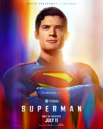 Superman movie poster featuring David Corenswet as Superman