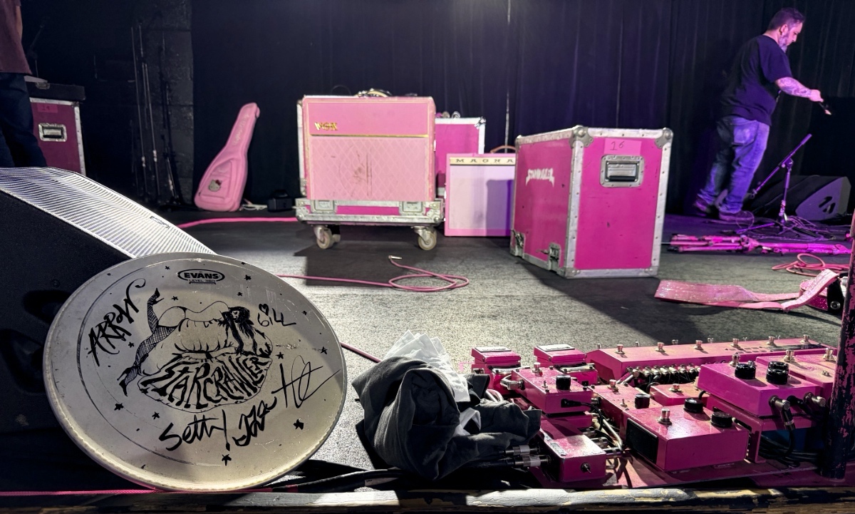 Drum batter head signed by Starcrawler