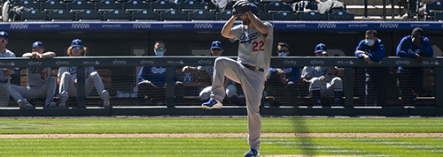 Clayton Kershaw pitches on Opening Day