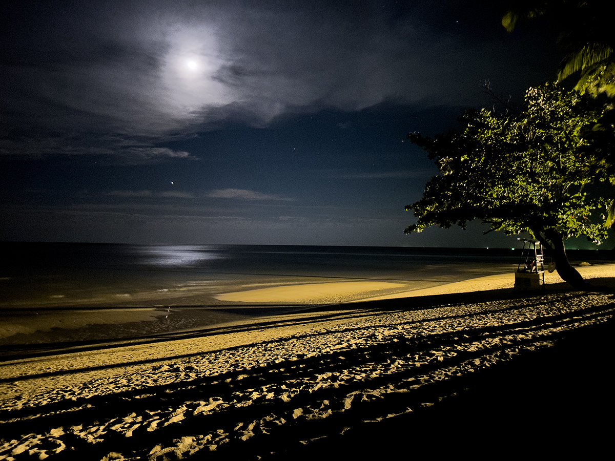 White Sand Beach at night