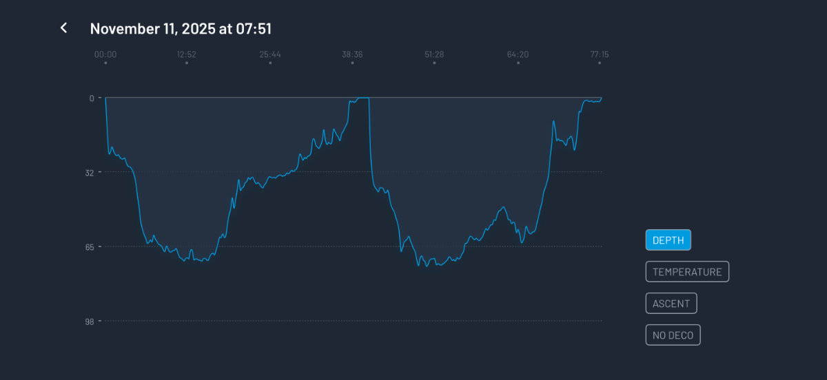Oceanic+ iPhone Depth screen